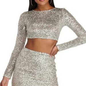 Sequin crop top